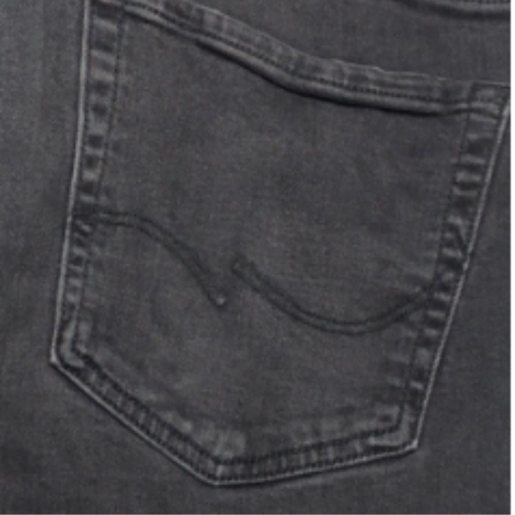 PREMIUM MENS BLACKWASH JACK & JONES GLENN SLIM STRAIGHT JEANS - Picture 8 of 13